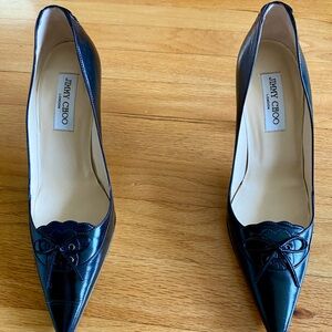 Jimmy Choo Black Leather Heels
